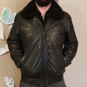 Andrew Marc authentic leather and fur jacket